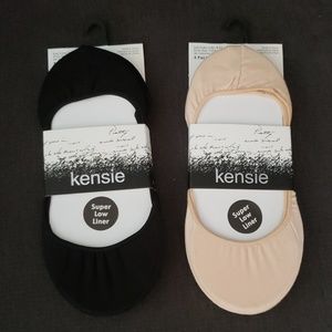 NWT 6 pairs No-show Hidden Shoe liners Socks Nude & black